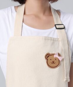 Alternative view of Cute Bear Striped Printed Cotton Cooking Apron