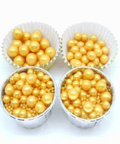 Golden Pearl Sprinkles in Different Sizes